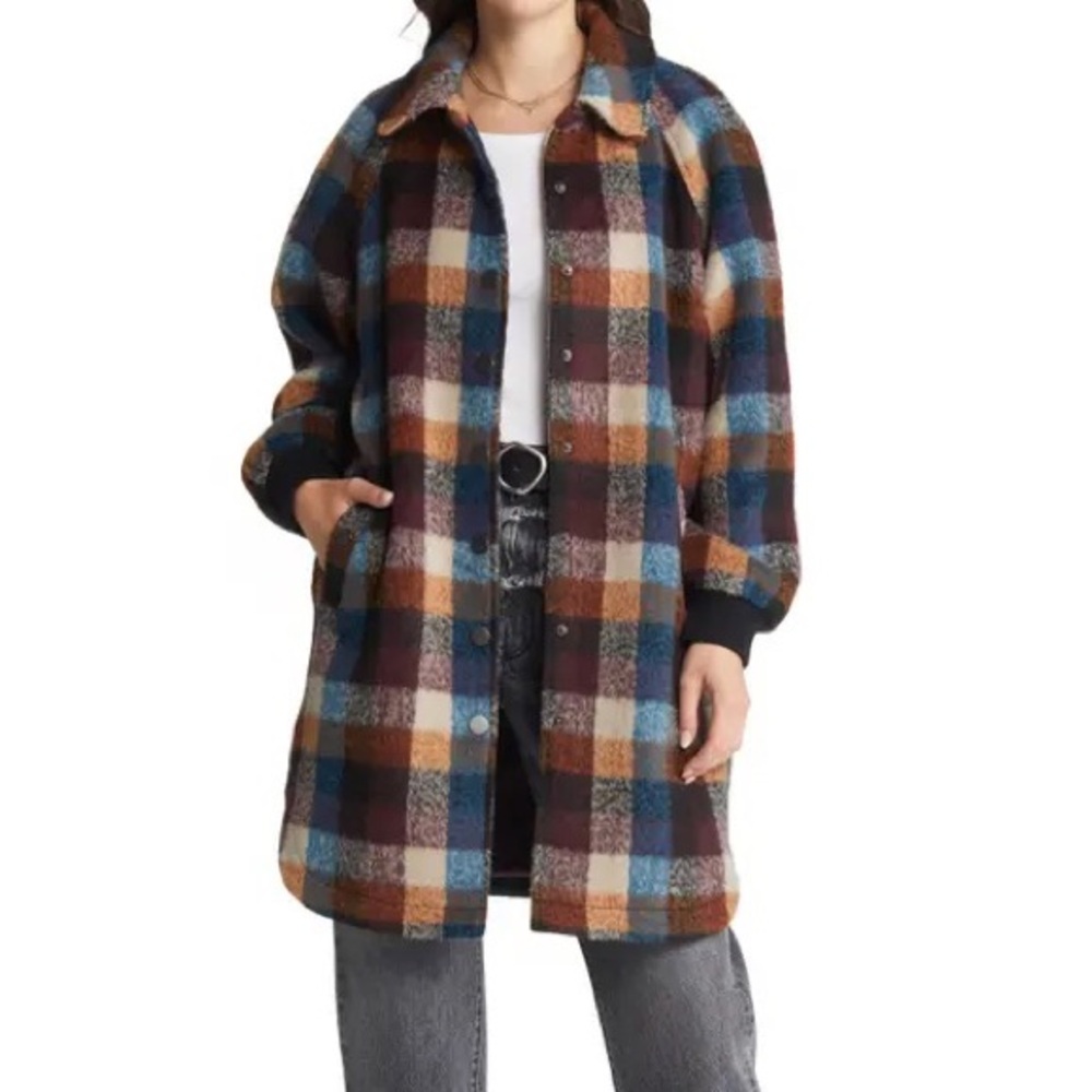 Nordstrom treasure and bond plaid coat shacket XS